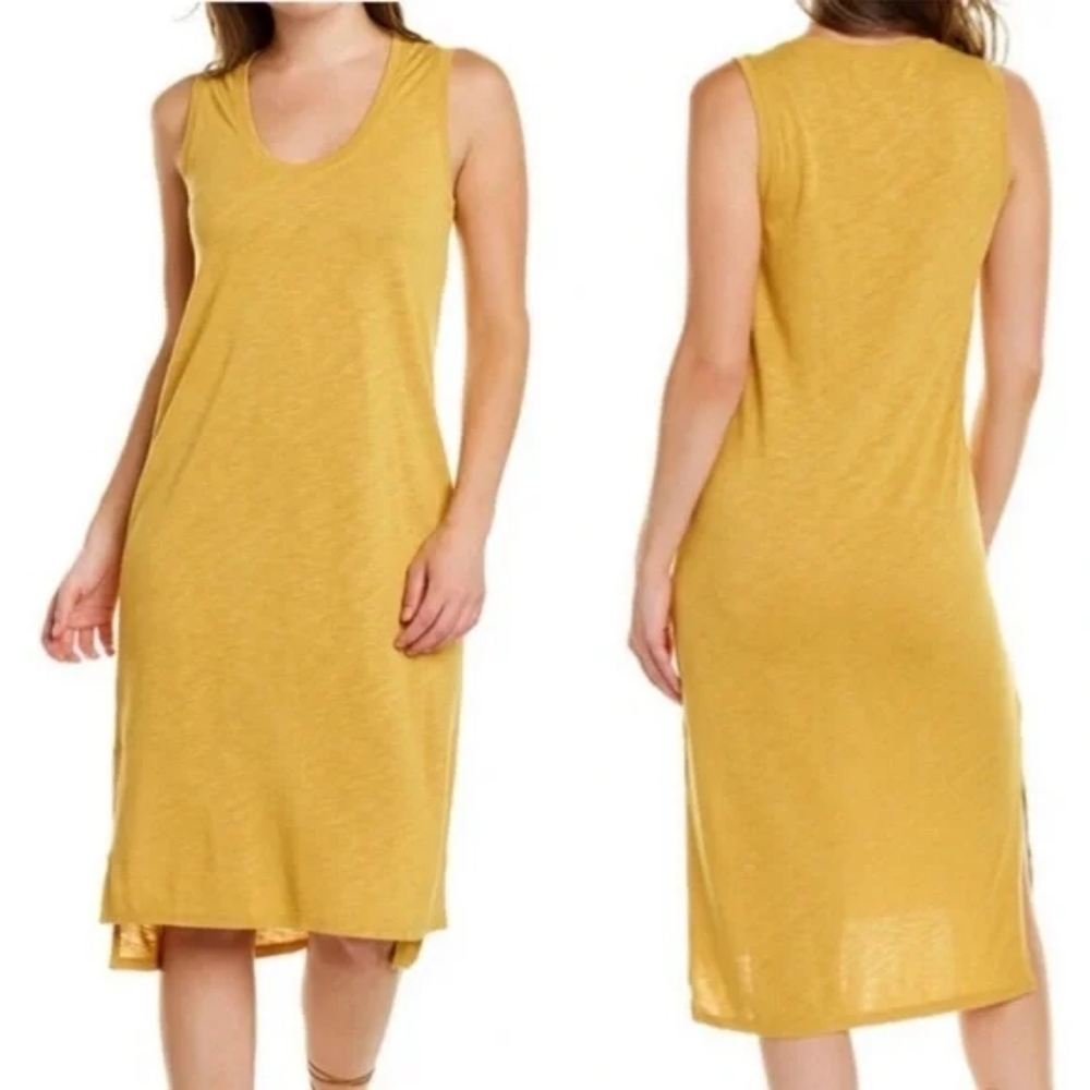 Madewell Jersey Tank Midi Dress Heather Gold Size XS